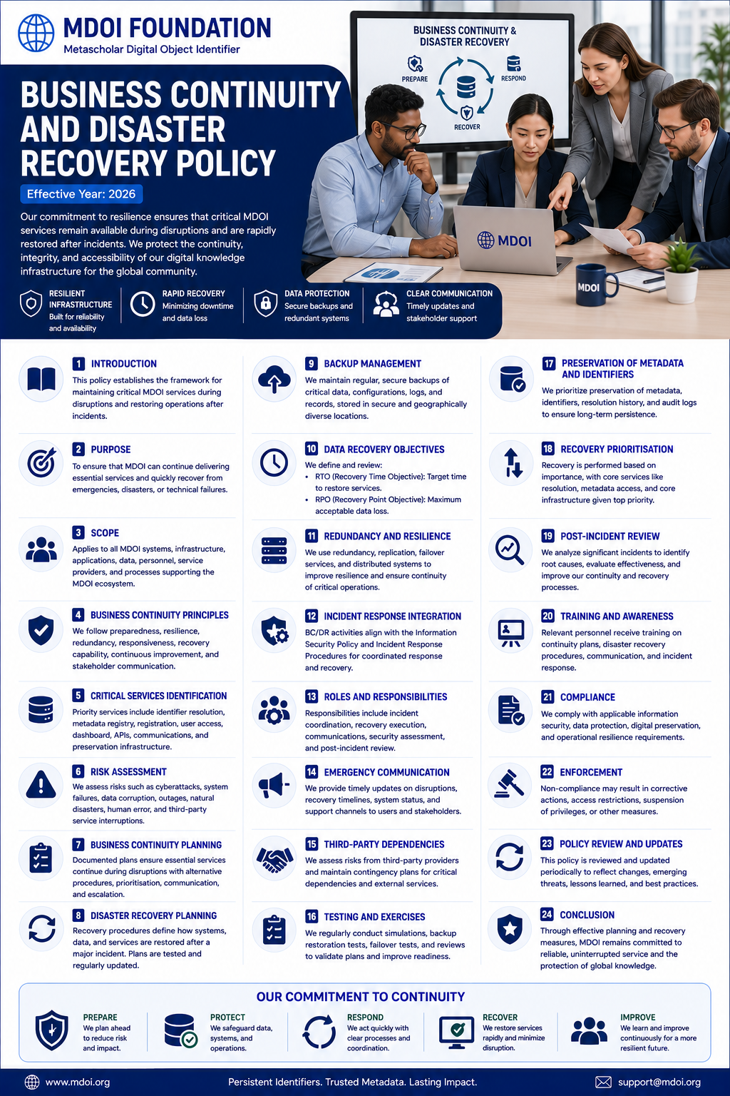 BUSINESS CONTINUITY AND DISASTER RECOVERY POLICY cover