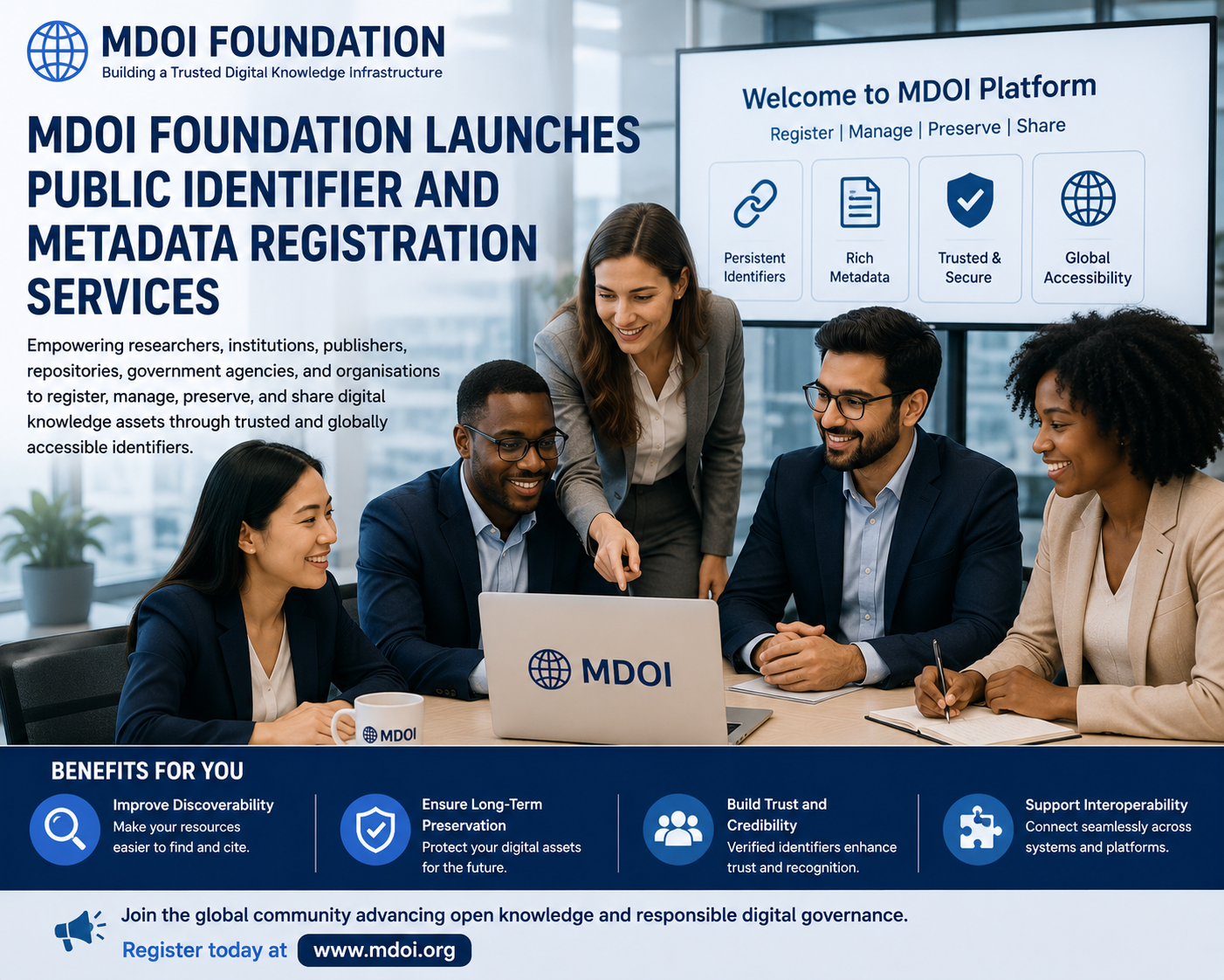 MDOI Foundation Launches Public Identifier and Metadata Registration Services